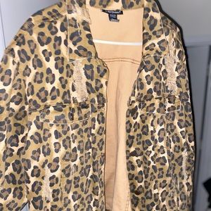 Leopard print Jean Jacket